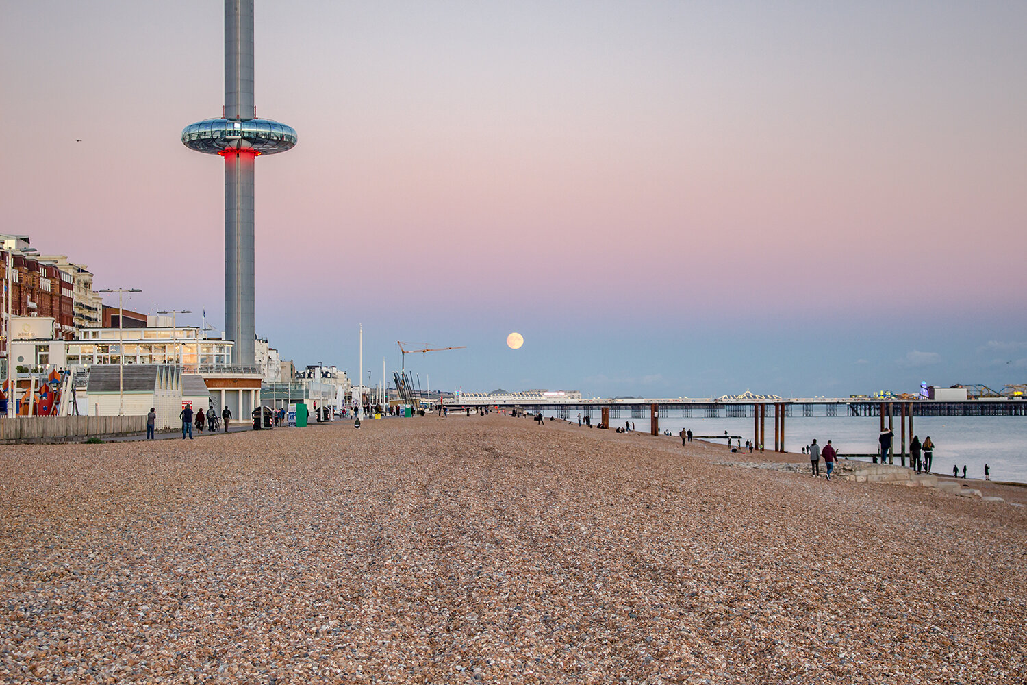 View of Brighton Pier with Brighton beach